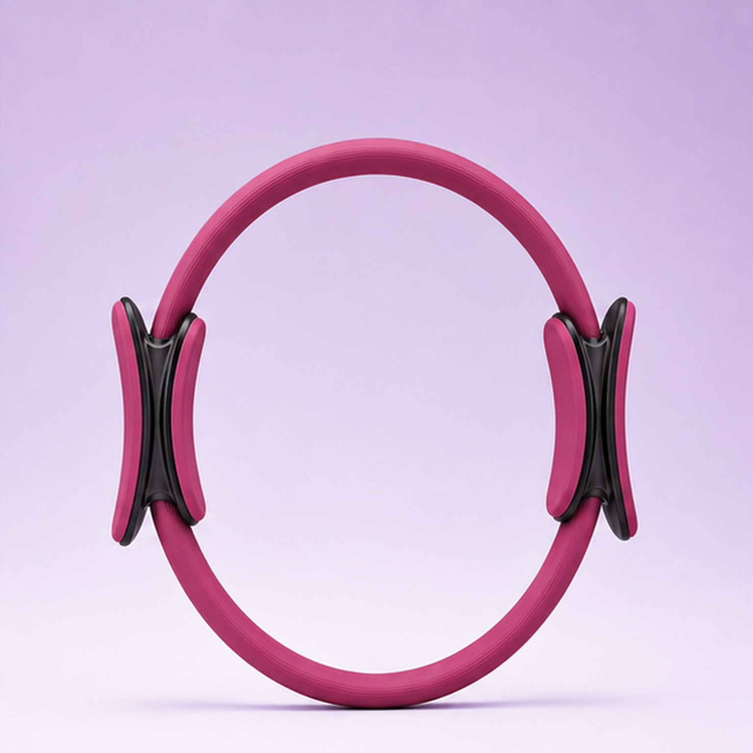 Anillo de Pilates VALZOREM en color frambuesa sobre fondo lila