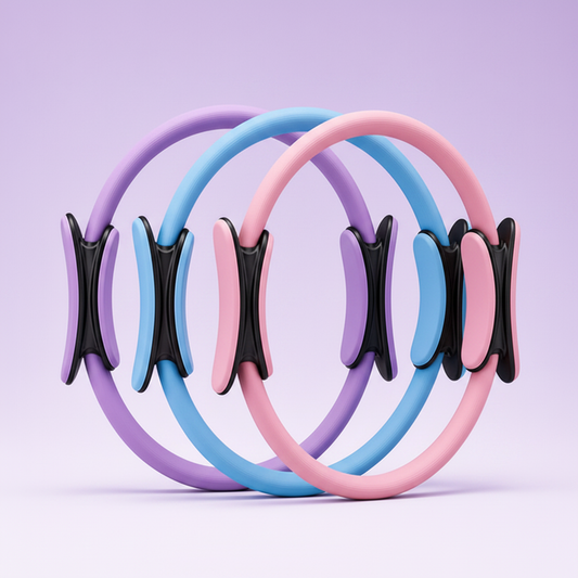 Pack de 3 anillos de Pilates VALZOREM en morado, azul y rosa
